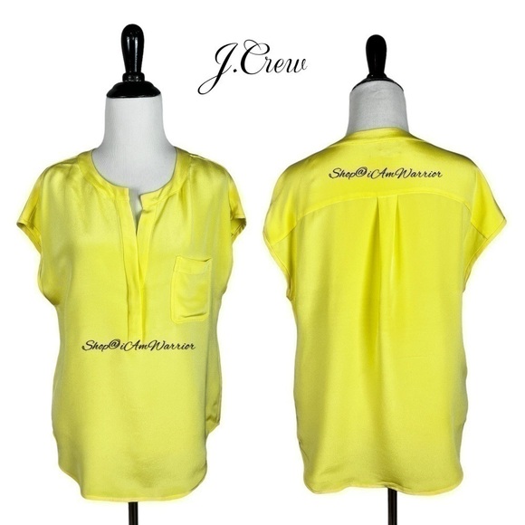 J.Crew lemon fluid silk relaxed fit pullover blouse *shop@iamwarrior - Picture 2 of 8